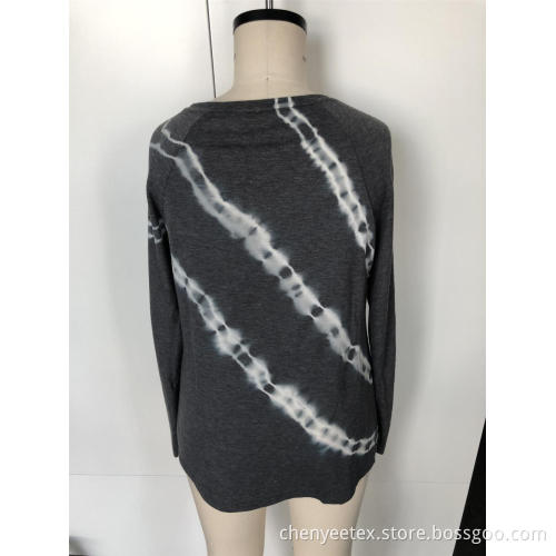 V-neck stitched long sleeve sweater